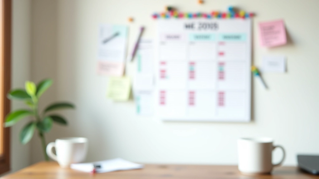 Calendrier annuel avec des mois en couleurs différentes montrant les variations d'activité