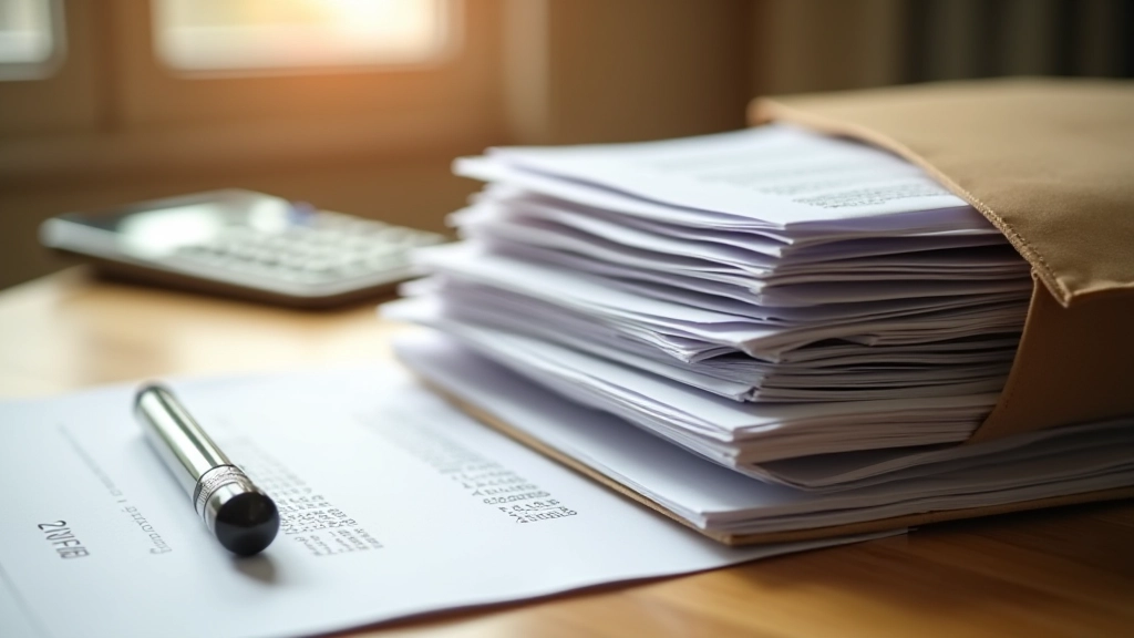 Dossier avec documents financiers et relevés bancaires bien organisés